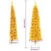 Gecheer Slim Artificial Half Christmas Tree, Gold PVC Skinny Cone-Shaped Indoor Decoration for Living Room, 70.9 Inch Height view 4
