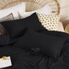Black Duvet Cover Alaskan King Size 132x120 - 3 Pc Duvet Cover with 2 Pillow Shams -100% Egyptian Cotton Comforter Cover with Zipper Closure & 4 Corner Ties, Alaskan King size Duvet cover set -Black view 3