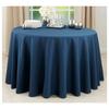 Occasion Gallery Navy Blue 100% Polyester Solid Classic Everyday Design Dining Room or Kitchen Tablecloth, 132" Round (1 Piece) view 1
