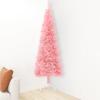 Gecheer Pink Slim Artificial Half Christmas Tree, Space-Saving Cone-Shaped PVC Indoor Decoration for Living Room view 2