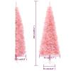 Gecheer Pink Slim Artificial Half Christmas Tree, Space-Saving Cone-Shaped PVC Indoor Decoration for Living Room view 3