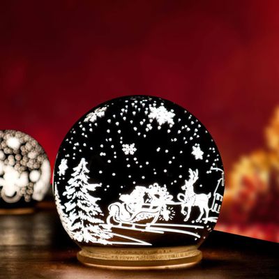 Christmas Decor Lovely Reindeer Sled Snow Globe 4.5 x 4.5 Inches- Home Decoration and Christmas Decoration Snow Globe