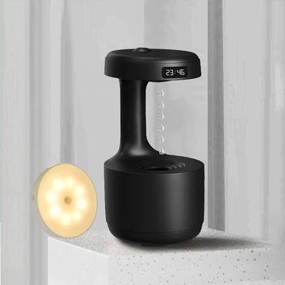 Anti-Gravity Water Droplet Humidifier, 27 Oz Cool Mist Humidifier, Fog Visible Air Humidifier, 8H Timing, Quiet Energy-Saving Shutdown Protection, LED Display Screen, TYPE-C (Black)