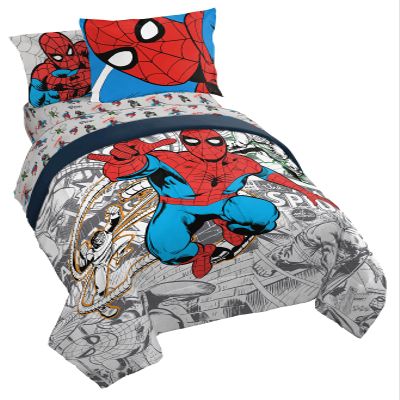 Marvel Spiderman Spidey VS 7 Piece Full Size Bed Set - Includes Comforter & Sheet Set Bedding - Super Soft Fade Resistant Microfiber (Official Product)