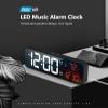 Abovsare Digital Clock for Bedroom, Clocks for Living Room Decor, Desk Table Clock, Alarm Clock Large Display with Date Week Temperature, Automatic Brightness Dimmer, Smart Cool Modern (Red) view 2