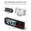 Abovsare Digital Clock for Bedroom, Clocks for Living Room Decor, Desk Table Clock, Alarm Clock Large Display with Date Week Temperature, Automatic Brightness Dimmer, Smart Cool Modern (Red) view 4