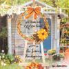 Personalized Fall Flower Wreath Thanksgiving Party Welcome Sign - Custom Give Thanks With A Grateful Heart Thanksgiving Welcome Sign - Welcome Sign For Your Glorious Thanksgiving Party (Acrylic) view 2