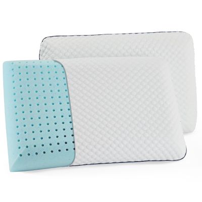 WEEKENDER Gel Memory Foam Pillow - Standard Size - 2-Pack - Medium Firm Feel - Neck & Shoulder Support - For Back & Side Sleepers - Home, Hotel, & Hospital Essentials