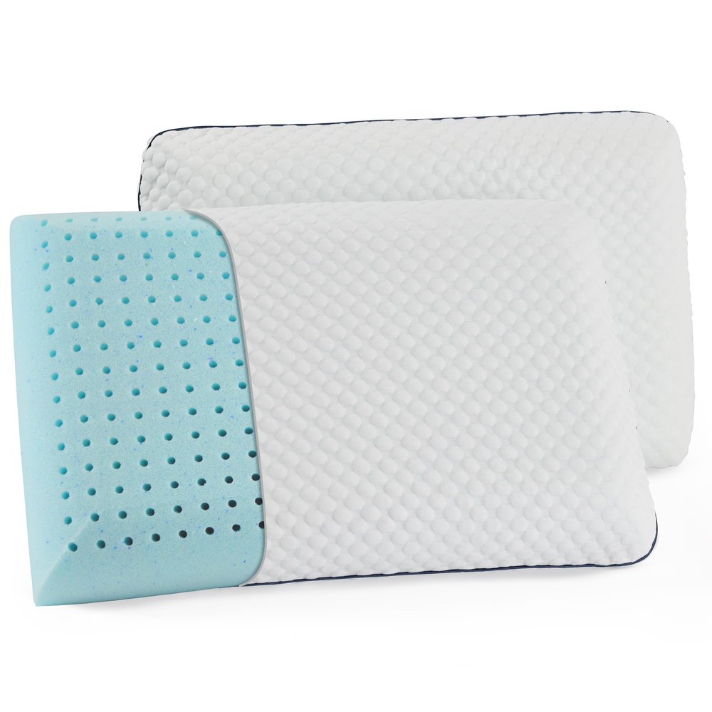WEEKENDER Gel Memory Foam Pillow - Standard Size - 2-Pack - Medium Firm Feel - Neck & Shoulder Support - For Back & Side Sleepers - Home, Hotel, & Hospital Essentials