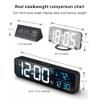 Abovsare Digital Clock for Bedroom, Clocks for Living Room Decor, Desk Table Clock, Alarm Clock Large Display with Date Week Temperature, Automatic Brightness Dimmer, Smart Cool Modern (Black Blue) view 4