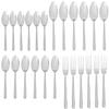 Anjali Enterprises Cutlery Set 24Piece (6 Tea Spoons, 6 Snack Spoons, 6 Spoons, and 6 Forks, Silver view 3