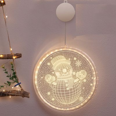Merry Christmas Window Lights Decorations Battery Operated String Light LED 3D Hanging Xmas Decorative Light Christmas DIY Hanging Lighting Christmas Tree Ornaments for Home Decoration (8.66inch, H)