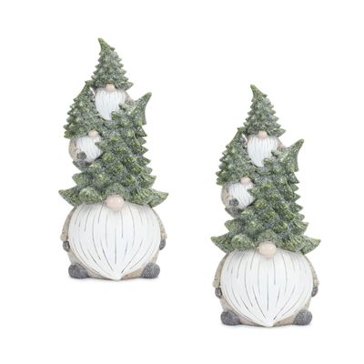 Triple Gnome Stack (Set of 2) 11.75" H Resin