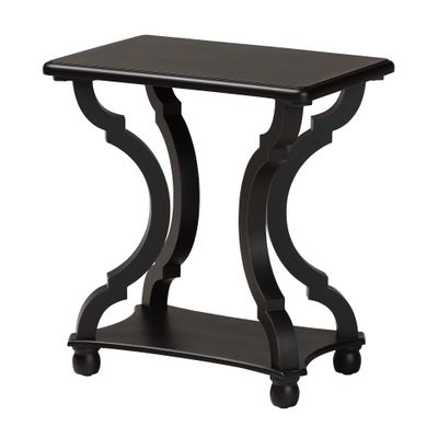 Baxton Studio Cianna End Table, 1-Shelf, Black