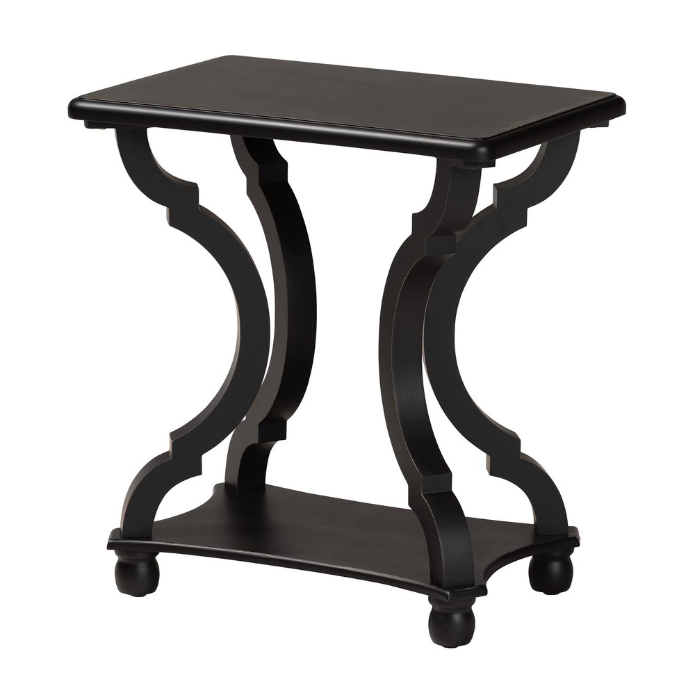 Baxton Studio Cianna End Table, 1-Shelf, Black