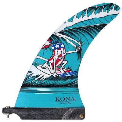 KONA SURF CO. Classic Single Single Center Fin for Longboard, Surfboard and Paddleboard (Firecracker, 9in)