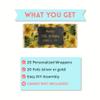 Cathy Wraps Sunflower Birthday Party Favor, Personalized Candy Bar Wrappers, DIY Kit, Custom Chocolate Bar Labels, Pack of 20 view 3