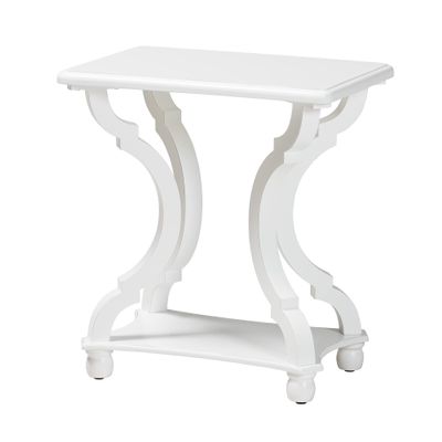 Baxton Studio Cianna End Table, 1-Shelf, White