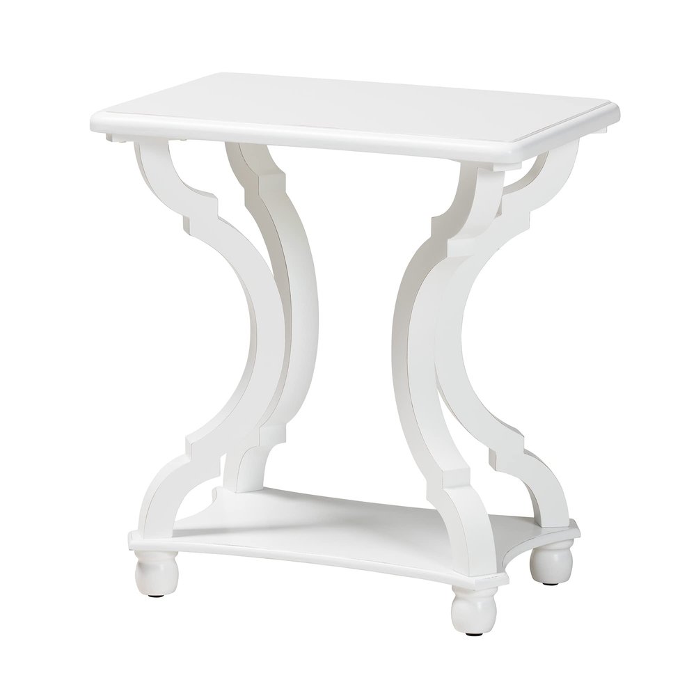Baxton Studio Cianna End Table, 1-Shelf, White