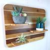 Floating Wall Plant Shelf 24" x 18" - Shelving for Walls - Beautiful Plant Stand - Made with Reclaimed Wood - Rounded Corners - Living Room - Entryway (Rounded Corners) view 1