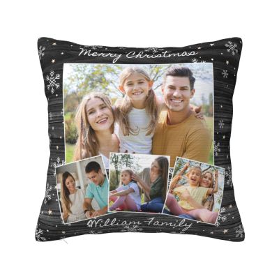 Naispanda Custom Christmas Pillow Covers for Christmas Decorations Gifts, Personalized Throw Pillow Cover with Photo Text,Two-Sides Printed Cushion Covers, Farmhouse Decor for Couch 26"x26"