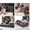 Large Bolster Triangular Headboard Pillow Bed Rest Reading Pillows for Sitting in Bed Backrest Positioning Support Wedge Cushion,Gray,Queen 59inch/150cm view 2