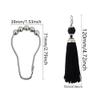 12Pcs Tassel Shower Curtain Hooks for Boho Bathroom Decor - Rust Proof Curtain Rings - Stainless Steels Metal Shower Hook with Tassel for Decorative Shower Rod Bathroom Hardware (Black) view 2