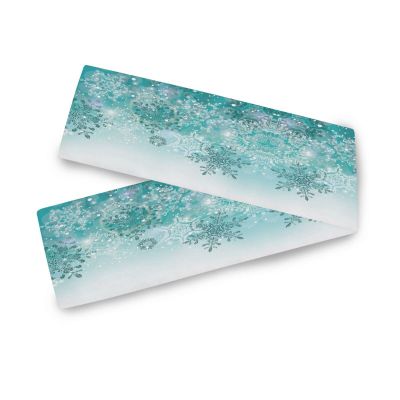 ALAZA Silver Winter Teal Turquoise Snowflakes Christmas Table Runner for Kitchen Dining 13 x 90 Inches Long Table Runners Cloth Placemat Scarf for Office Wedding Party Holiday Home Decor