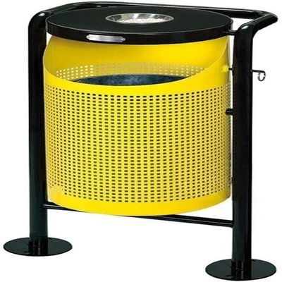 Trash can Commercial, Outdoor Decor Outdoor Trash Can Street Park Garbage Storage Bin with Ashtray Simple Design Outdoor Trash Can