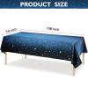 8 Pieces Space Tablecloth Starry Night Tablecloth Decorations Plastic Galaxy Table Cover Space Stars Theme Party Supplies for Birthday Home Decorations, 54 x 108 Inch view 2