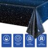 8 Pieces Space Tablecloth Starry Night Tablecloth Decorations Plastic Galaxy Table Cover Space Stars Theme Party Supplies for Birthday Home Decorations, 54 x 108 Inch view 3
