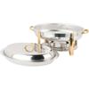 YIEOTM 6 Quart Accented Oval Chafing Dish, Stainless Steel Dinner Serving Chafers Buffet Warmer Set with Food Pan, Fuel Holders & Lid for Banquets Party view 2