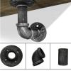Drsyffsup Wooden Floating Shelves, Rustic Wall Mounted Shelf Board with L Black Pipe Brackets - Decorative & Display Rack for Bathroom, Living RoomKitchen Storage Organiser (Size : 100x20cm) view 2