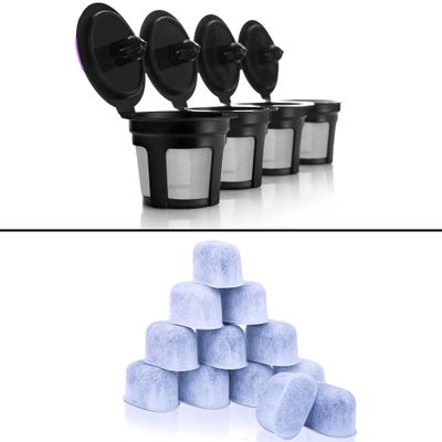 4 Reusable K Cups and 12 Water Filters for Keurig