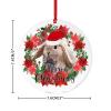 3in Circle Christmas Acrylic Ornament Keepsake Merry Christmas Wreath Animal Rabbit Acrylic Pendant for Christmas Ornaments Decorations Tree Hanging Ornaments Present Xmas Souvenir Gifts view 2