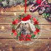 3in Circle Christmas Acrylic Ornament Keepsake Merry Christmas Wreath Animal Rabbit Acrylic Pendant for Christmas Ornaments Decorations Tree Hanging Ornaments Present Xmas Souvenir Gifts view 4
