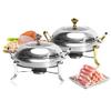 YIEOTM 2 Packs Round Chafing Dishes, Full Size Stainless Steel Chafer and Buffet Food Warmers Sets Tray Buffet Catering for Parties, Wedding, Events view 1