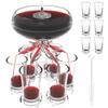 ALEVMOOM 6 Shot Glass Dispenser and Holder, Dispensers For Filling Liquids Multiple 6 Shot Glass, Acrylic Touchless Liquor Dispenser for Drink Cocktail Juice - Fun Bar Accessories Drink Tool view 1