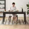 Desk Black Solid Wood Desk Home Office Desk Furniture Oak Student Desk Simple Computer Desk Game Table with Drawers (Color : Black, Size : 100 * 53 * 74cm) view 2