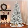 4/5/6/7FT Artificial Christmas Tree, Premium Spruce Snow Flocked Artificial Holiday Xmas Tree, Rich Branch Tips, Metal Stand, Christmas Decoration for Home, Office, Party,150cm/5ft view 1