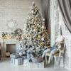 4/5/6/7FT Artificial Christmas Tree, Premium Spruce Snow Flocked Artificial Holiday Xmas Tree, Rich Branch Tips, Metal Stand, Christmas Decoration for Home, Office, Party,150cm/5ft view 2