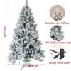 4/5/6/7FT Artificial Christmas Tree, Premium Spruce Snow Flocked Artificial Holiday Xmas Tree, Rich Branch Tips, Metal Stand, Christmas Decoration for Home, Office, Party,150cm/5ft view 3
