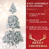 4/5/6/7FT Artificial Christmas Tree, Premium Spruce Snow Flocked Artificial Holiday Xmas Tree, Rich Branch Tips, Metal Stand, Christmas Decoration for Home, Office, Party,150cm/5ft view 4