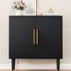 Vrullu Modern Storage Cabinet, Free Standing Buffet Cabinet, Black Sideboard and Buffet Storage, Wood Accent Furniture for Living Room, Hallway, Entryway, Dining Room, Bedroom (1, Black) view 1