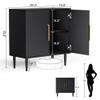 Vrullu Modern Storage Cabinet, Free Standing Buffet Cabinet, Black Sideboard and Buffet Storage, Wood Accent Furniture for Living Room, Hallway, Entryway, Dining Room, Bedroom (1, Black) view 2