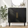 Vrullu Modern Storage Cabinet, Free Standing Buffet Cabinet, Black Sideboard and Buffet Storage, Wood Accent Furniture for Living Room, Hallway, Entryway, Dining Room, Bedroom (1, Black) view 4