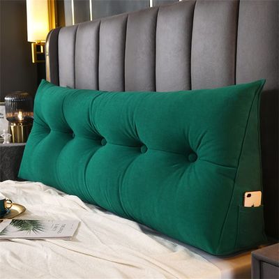 Large Bolster Triangular Headboard Pillow Bed Rest Reading Pillows for Sitting in Bed Backrest Positioning Support Wedge Cushion,Green,Full 47inch/120cm
