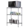 3 Tier Adjustable Storage Shelf Metal Storage Rack Wire Shelving Unit Storage Shelves Metal 500Lbs Capacity 11.8" D x 21.6" W x 31.5" for Pantry Closet Kitchen Laundry Silver view 1