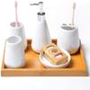 Soap Dispenser 5 Piece Bathroom Accessories Set Pearly Appearance Bath Ensemble,Ceramic Bath Set With Liquid Soap Dispenser,Etc,Multicolor Lotion Pump Bottle Hand Soap Dispenser Dish Soap Dispenser ( view 3