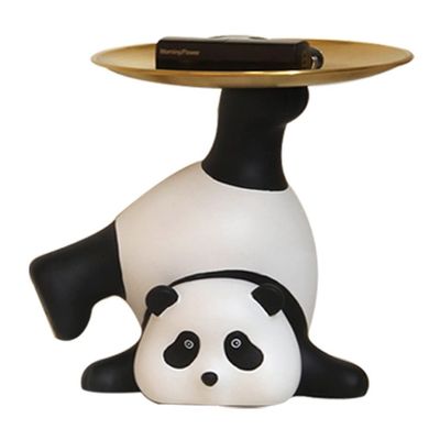 MESURG Decorative Trays,Key Bowl Panda Figurine for Entryway Table,Key Jewelry Dish Tray Coffee Table Decor Multifunctional Home Decoration Porch Ornaments Key Catchall Tray (Color : Style-1)